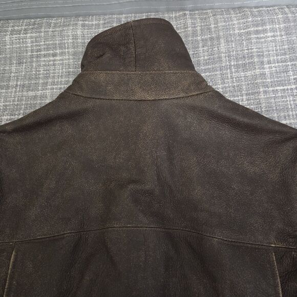 RARE LL BEAN Leather Aviator Jacket Women’s MP Brown Removable Sherpa Collar - Picture 15 of 16